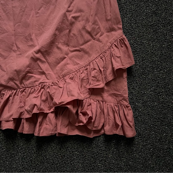 ENGLISH FACTORY Mauve Pink Ruffle Sleeve Flutter Mini A-Line High-Waist Dress S - Picture 9 of 16